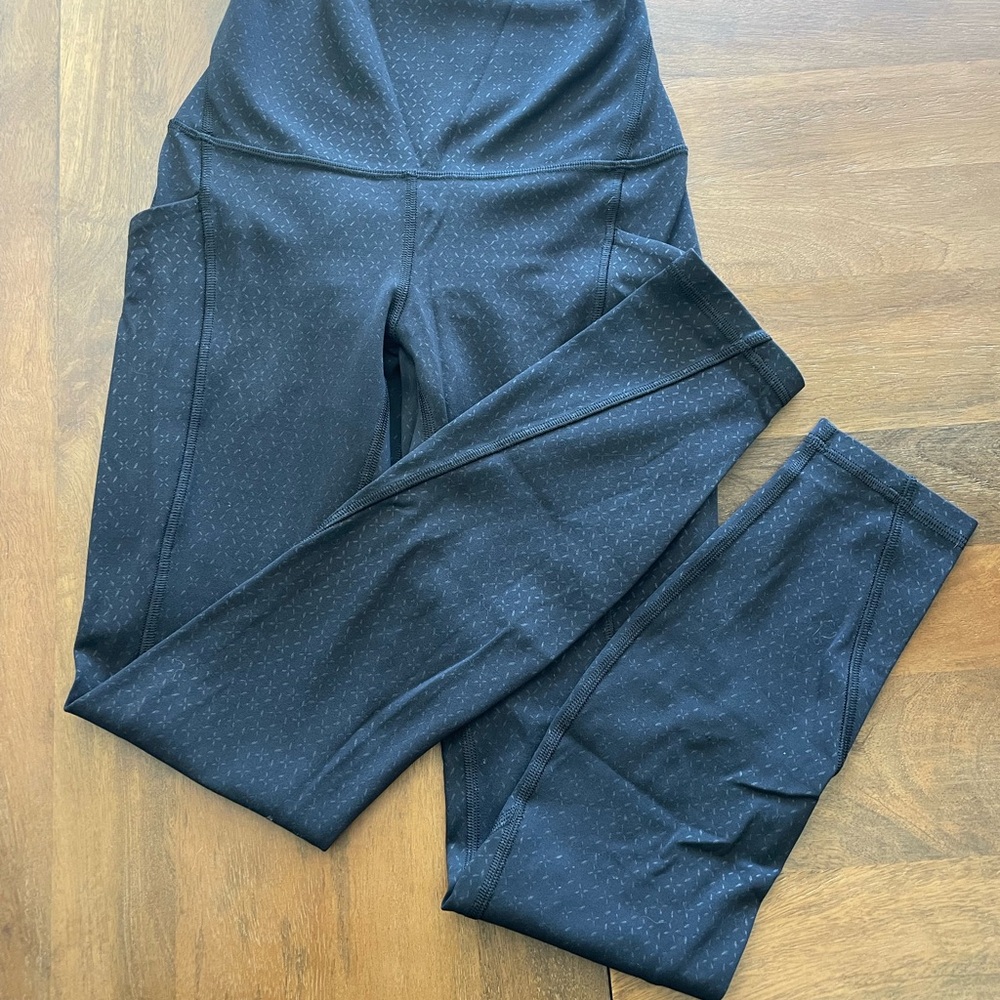 Lululemon Leggings Speed Tight IV (Brushed) in Black/Sequin Dot
(Size 2, 25”)